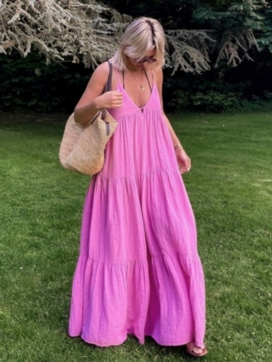 Zara Dresses & Skirts - Zara Flowy Maxi Dress Pink Size M